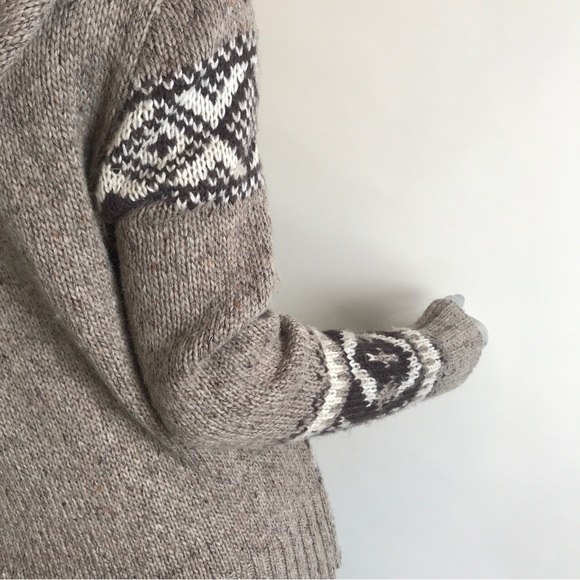 St. John Bay M Alpaca Blend Knit Cardigan Sweater Faux Fur Hoodie Button Down - Picture 8 of 14